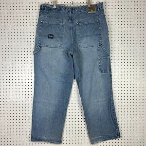 Brooklyn XPress Double Knee Baggy Jeans 40x32 Carpenter Work Wear Light Wash Y2K